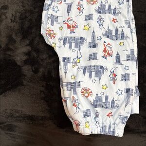 Family Pajamas Blue & White Santa City Print Kids Jogger Pants